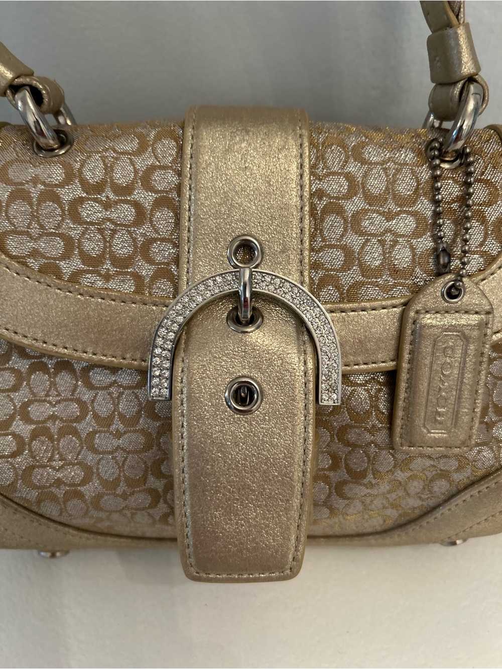 Coach Metallic Gold Mini Top Handle Bag - Picture 2 of 10